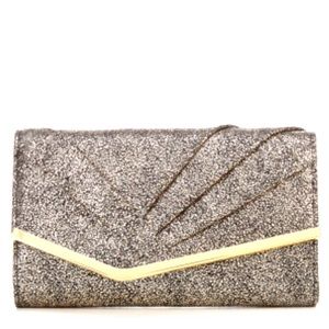Gianni Bini Pleated Flap Metallic Clutch